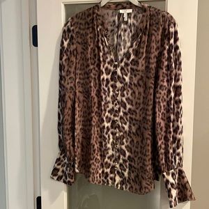 Joie leopard print viscose blouse